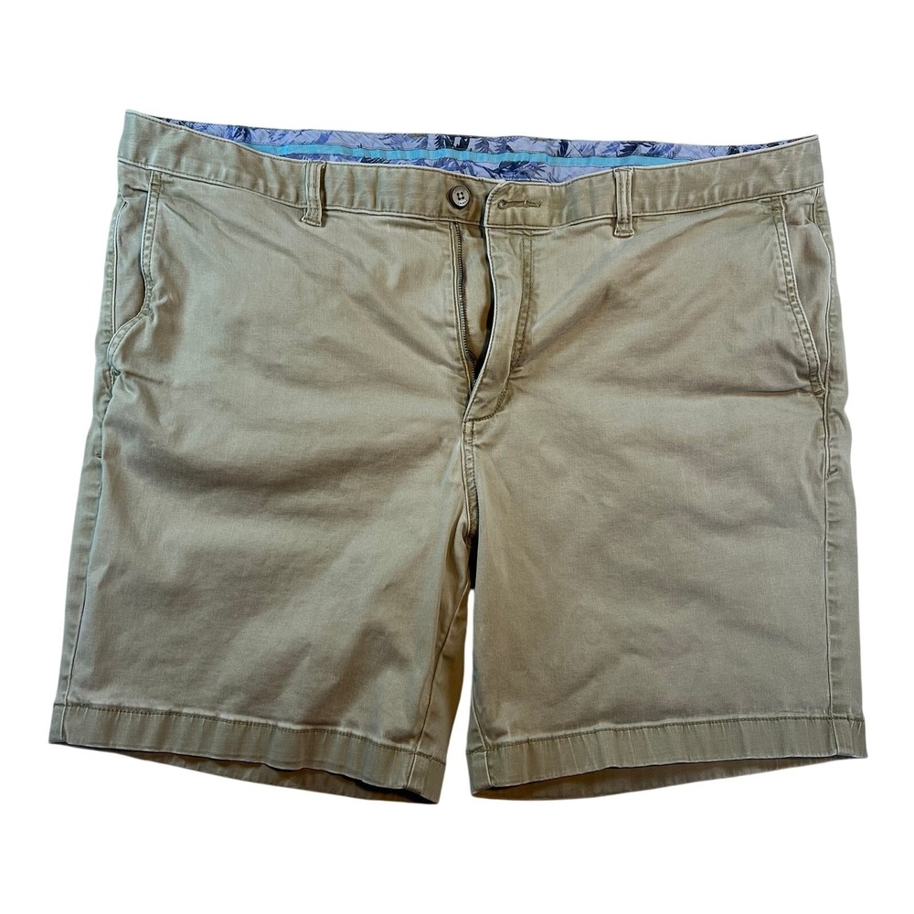 Tommy Bahama Shorts Mens 42 Khaki Flat Front Stretch Cotton Casual Chino Summer